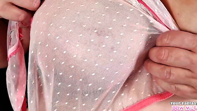 Showing off my big boobs and big panties for my lover (bbw cheating amateur milf wife homemade big tits mature)