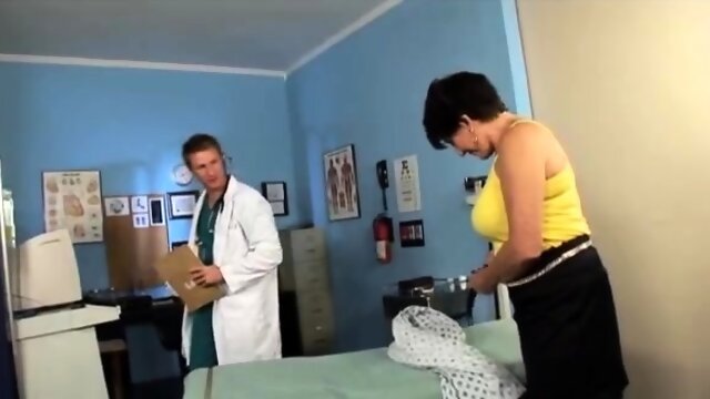 Cougar in heat gets her fill of cock from a young doctor