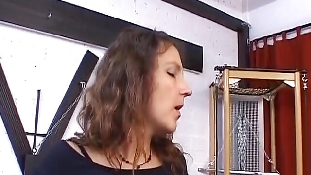 Hairy German hoe fucked in BDSM action