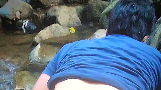 Young Indian with good cock fucking in the river