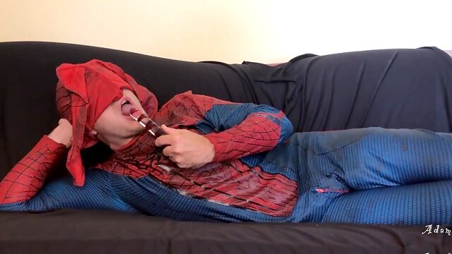 Spidey Drools & Gags on Fake Penis Taunt & Denial Jerk Off Instructions