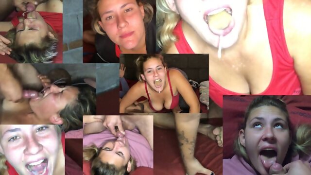 Uruguayan Girl Compilation of Cumshots on the Face and in the Mouth