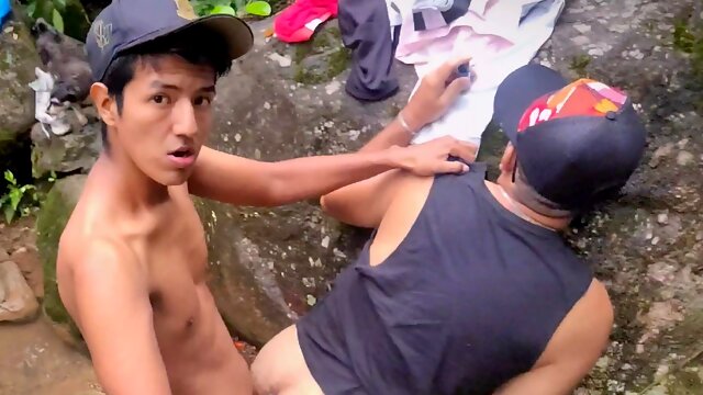 Indian guy fucking his friend hard in the river