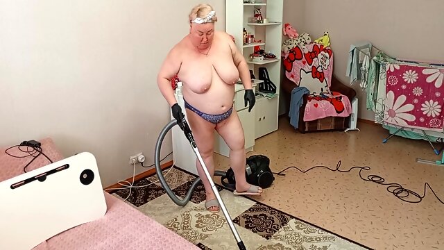 Stepmother-in-law Vacuums The Room