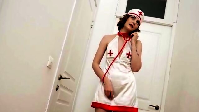 Slutty nurse gives deep blowjob and gets anally rammed