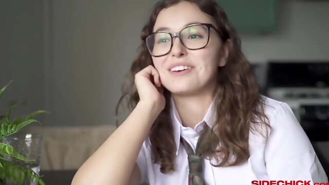 Nerd Teen 18+ Leana Lovings Gets Huge Cock