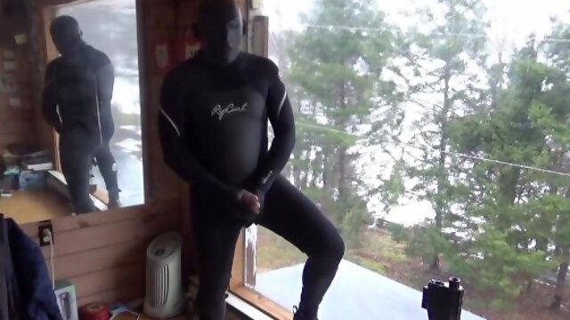 Double cocked fantasy in a wetsuit