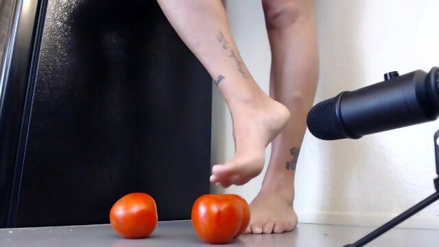 ASMR Tomatoes Barefoot Smooshing Crush