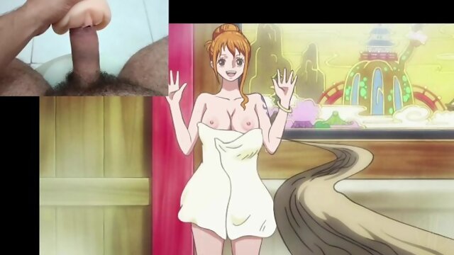 Nami And Nico Robin in the bath uncensored scene of Nami