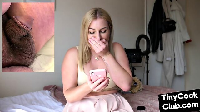 SPH disgusted babe laughs at small cock while rating