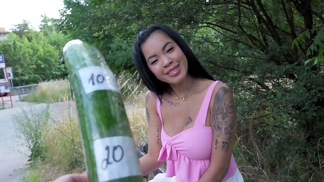 Stunning and tattooed Asian chick gets fucked - Jade Mai