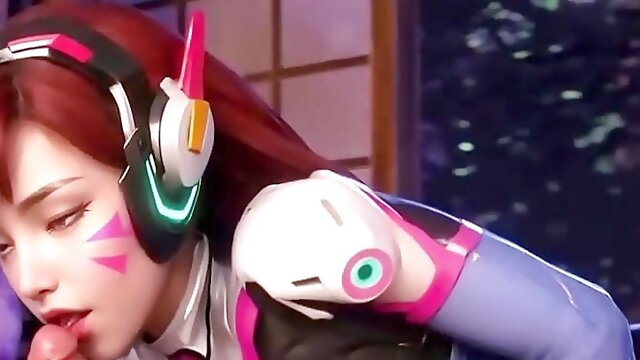 Overwatch Dva cosplay Having fun Uncensored Hentai AI generated