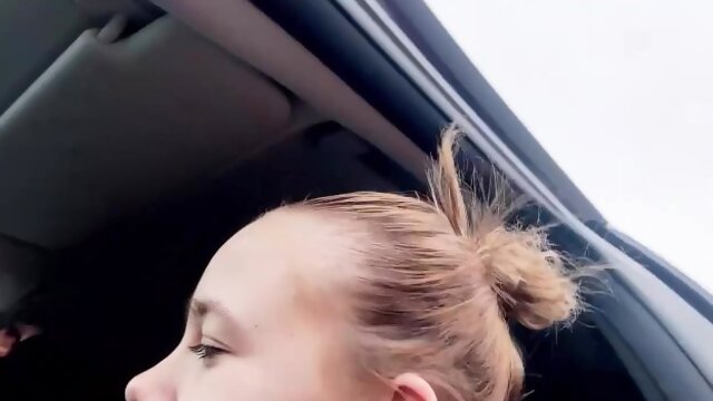 Almost caught! 18 yo teen fucks in the car! DirtyTALK